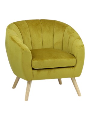 Poltroncina in Velluto imbottita colore Giallo modello Pilar Totò Piccinni