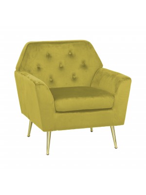 Poltroncina da ingresso in Velluto imbottita colore Giallo modello Sofi Totò Piccinni