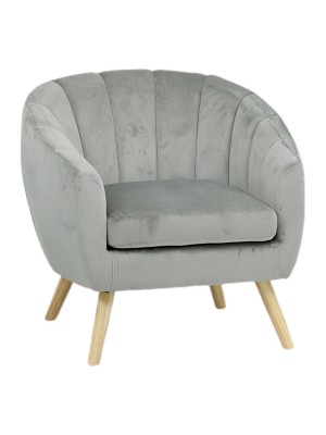 Poltroncina da ingresso in Velluto imbottita colore Grigio modello Pilar Totò Piccinni