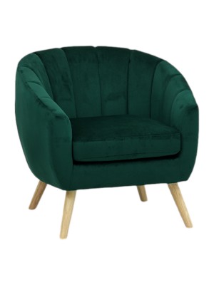 Poltroncina da salotto in Velluto imbottita colore Verde modello Pilar Totò Piccinni