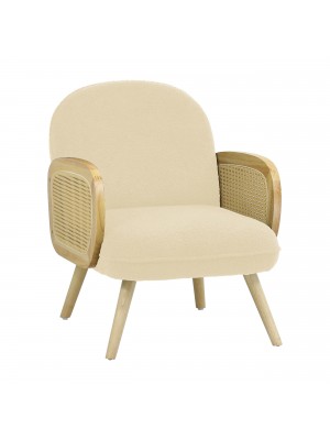 Poltroncina in Velluto Bouclè colore Beige modello Daly Totò Piccinni