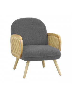 Poltroncina da ingresso in Velluto Bouclè colore Grigio modello Daly Totò Piccinni