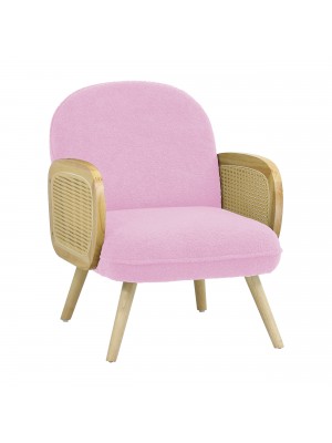 Poltroncina in Velluto Bouclè colore Rosa modello Daly Totò Piccinni