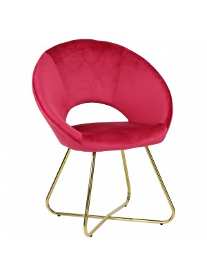 Poltrona in Velluto colore Bordeaux design moderno con piedini in metallo modello Saturno Totò Piccinni