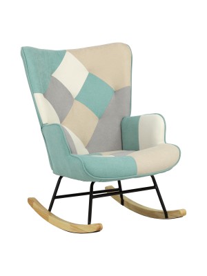 Poltrona a dondolo in tessuto colore Patchwork Sky Totò Piccinni