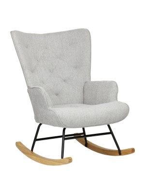 poltrona a dondolo in tessuto design tortora