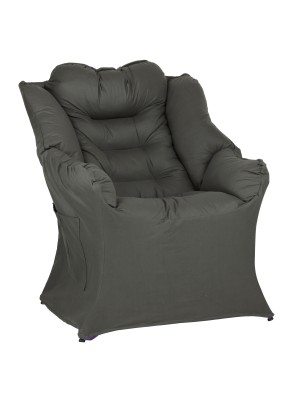 Poltrona PENNICA Relax con braccioli imbottita avvolgente struttura in metallo (Lux Grigio)