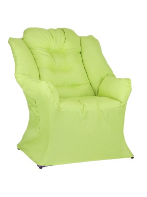 Poltrona con braccioli imbottita colore Lime con struttura in metallo modello Pennica Totò Piccinni