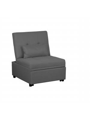 Poltrona letto in Tessuto colore Antracite senza braccioli modello Prestodormo Totò Piccinni