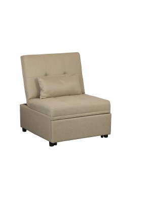 Poltrona letto in Tessuto colore Beige senza braccioli modello Prestodormo Totò Piccinni