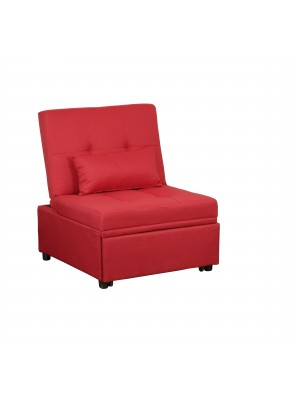 Poltrona letto in Tessuto colore Bordeaux senza braccioli modello Prestodormo Totò Piccinni