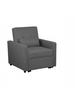 Poltrona letto in Tessuto colore Antracite senza braccioli modello Prestodormo Totò Piccinni