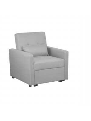 Poltrona letto in Tessuto colore Grigio Chiaro con braccioli modello Prestodormo Totò Piccinni