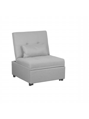 Poltrona letto in Tessuto colore Grigio Chiaro senza braccioli modello Prestodormo Totò Piccinni
