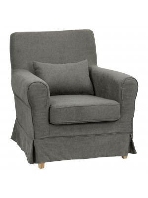 Poltrona design moderno in Tessuto imbottita colore Grigio completamente sfoderabile modello Camilla Totò Piccinni