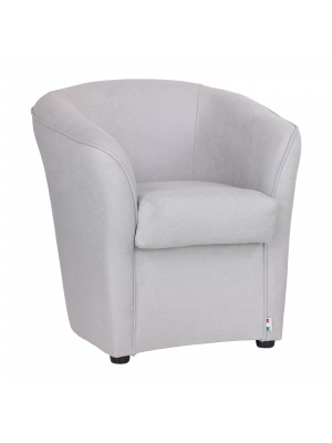 poltrona design moderno a pozzetto in tessuto grigio chiaro