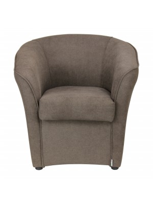 poltrona design moderno a pozzetto in tessuto marrone scuro
