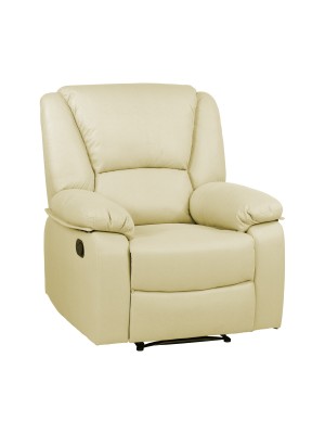Poltrona relax reclinabile colore "Nabuk Beige" con poggiapiedi modello Calipso Totò Piccinni