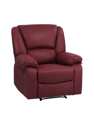 Poltrona relax reclinabile colore "Nabuk Bordeaux" con poggiapiedi modello Calipso Totò Piccinni