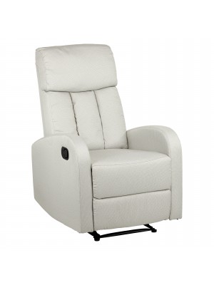 Poltrona relax tessuto colore Beige reclinabile manualmente modello Leon Totò Piccinni