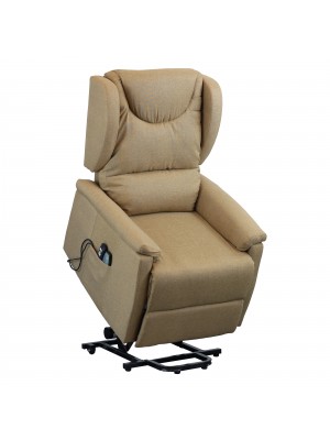 Poltrona alza persona con due motori colore Tessuto Beige massaggiante modello Sivglia Totò Piccinni