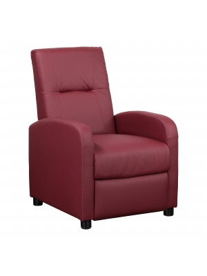 Poltrona A Dondolo Relax Reclinabile Con Poggiapiedi Toledo L70xP60xH96cm (Ecopelle Bordeaux)