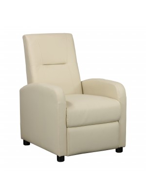 Poltrona A Dondolo Relax Reclinabile Con Poggiapiedi Toledo L70xP60xH96cm (Ecopelle Panna)