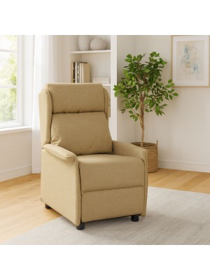 Vista ambientata Poltrona Reclinabile Relax manuale Push Back, colore beige - Modello Cadice Totò Piccinni