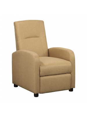 Poltrona A Dondolo Relax Reclinabile Con Poggiapiedi Toledo L70xP60xH96cm (Tessuto Beige)