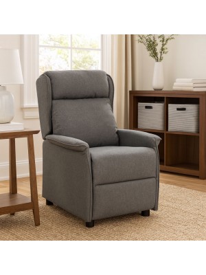 Vista ambientata Poltrona Reclinabile Relax manuale Push Back, colore grigio - Modello Cadice Totò Piccinni