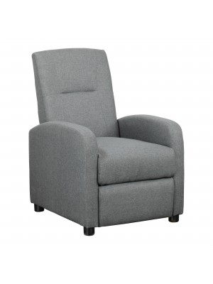 Poltrona A Dondolo Relax Reclinabile Con Poggiapiedi Toledo L70xP60xH96cm (Tessuto Grigio)