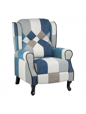 Poltrona relax in Tessuto colore Patchwork Moon modello comfort con poggiapiedi Totò Piccinni
