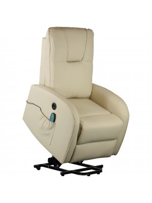 Poltrona Relax ADELANTE elevabile elettrica reclinabile massaggiante alza persona (Ecopelle Panna)