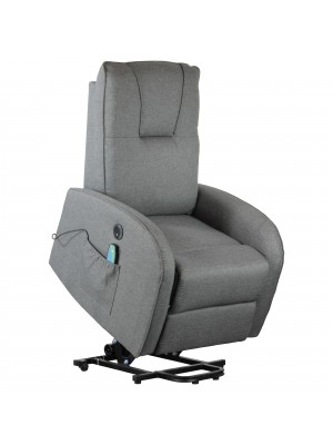 Poltrona Relax ADELANTE elevabile elettrica reclinabile massaggiante alza persona (Tessuto Grigio)
