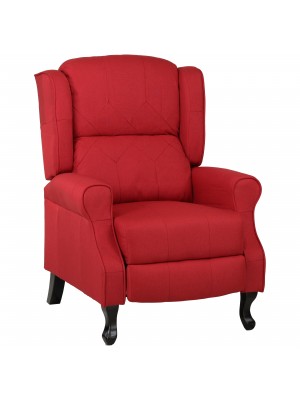 Poltrona relax in Tessuto colore Bordeaux modello Soft comfort con poggiapiedi Totò Piccinni
