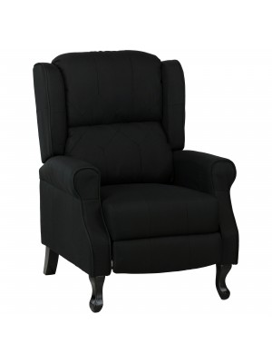 Poltrona relax in Tessuto colore Grigio Antracite modello Soft comfort con poggiapiedi Totò Piccinni