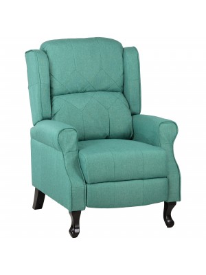 Poltrona relax in Tessuto colore Petrolio modello Soft comfort con poggiapiedi Totò Piccinni