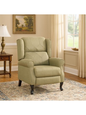 Vista ambientata Poltrona relax in Tessuto colore Tortora Chiaro modello Soft comfort con poggiapiedi Totò Piccinni