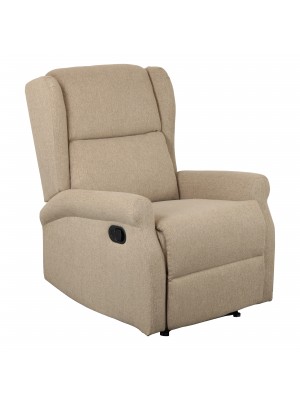 poltrona barcellona relax reclinabile imbottita manuale tessuto beige