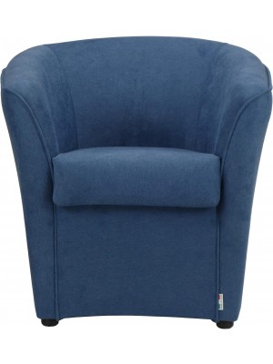 poltrona design moderno in Tessuto colore Blu Chiaro made in italy modello a Pozzetto Totò Piccinni