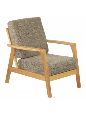 Poltrona SCIROCCO Struttura NATURALE in Legno di Faggio Cuscini (Beige Melange)