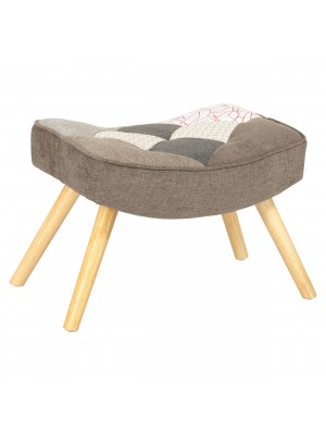 SGABELLO con gambe in legno di faggio Multicolore Design Patchwork (Elegant)