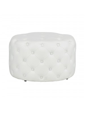 Pouf Trapuntato Ecopelle Panna design vintage modello Chester Totò Piccinni