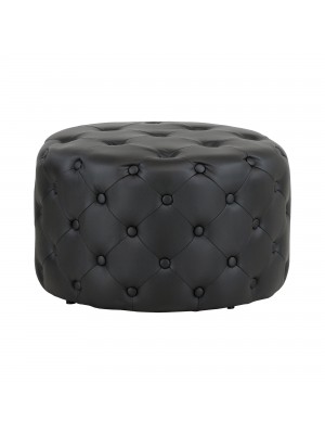 Pouf Trapuntato Ecopelle Nero design vintage modello Chester Totò Piccinni