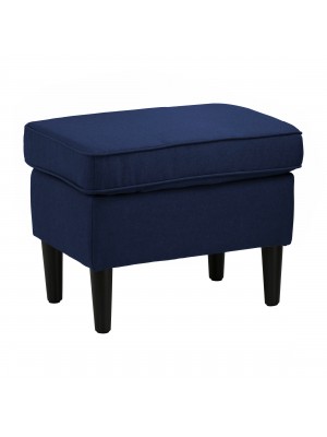 Pouf Poggiapiedi LILIBET Imbottiti in stile classico rettangolari (Blu)