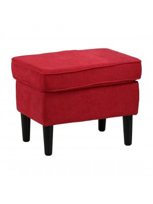 pouf salotto di design in tessuto rosso di forma rettangolare con piedini alti  - Lilibet totò piccinni