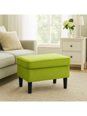 Vista ambientata Pouf da Salotto per poltrona in tessuto colore Verde Chiaro modello Lilibet Totò Piccinni