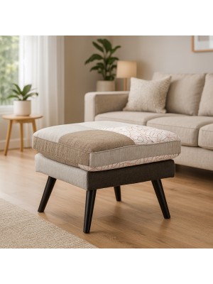 Vista ambientata Pouf in tessuto colore Patchwork Elegant B Totò Piccinni