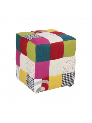 Totò Piccinni Pouf in tessuto Patchwork LUXURY con piedini