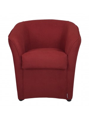 poltrona design moderno a pozzetto in tessuto bordeaux